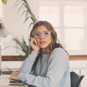 Sunski Yuba Clear framed blue light glasses NWT